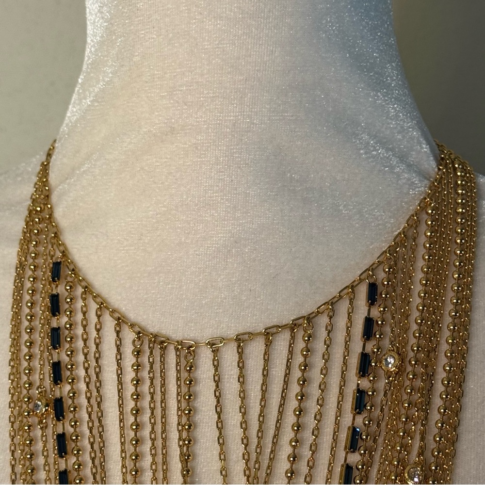Coach Gold Multi Chain Waterfall Bib Necklace - Picture 7 of 12